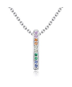 Elegant Shaped CZ Silver Necklace SPE-5133